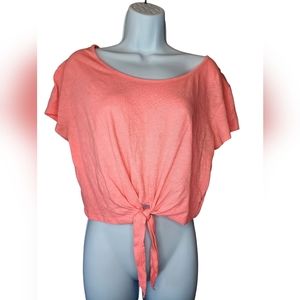 Victoria’s Secret Pink Lace Back Tie Front Crop Top